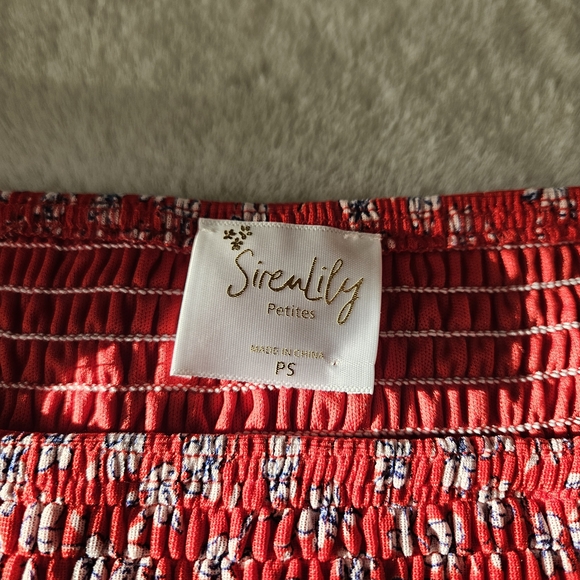 Siren Lily Red and White Floral 90s Aughts Girlcore Boho Brunch Maxi PS - Picture 3 of 6